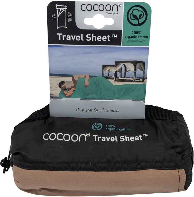 Cocoon Leicht-Reiseschlafsack,Rechteck, 220 x 90cm, 100 % Baumwolle, earth (CT43-O) von COCOON