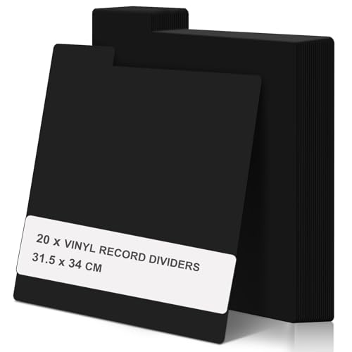Schallplatten-Trennblätter, 31,5 x 34 cm, Kunststoff, mit Tabs, wiederverwendbare LP-Organizer, DIY, Blanko-Album, Vinyl-Trennwände für 33 U/min, LP-Organisation, Schwarz, 20 Stück Schallplatten-Trennblätter, 31,5 x 34 cm, Kunststoff, mit Tabs, wiederverwendbare LP-Organizer, DIY, Blanko-Album, Vinyl-Trennwände für 33 U/min, LP-Organisation, Schwarz, 20 Stück von CODOHI