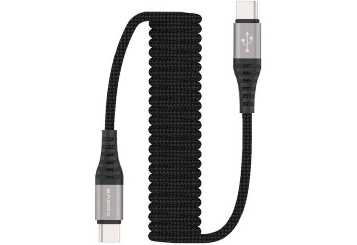 COFI 1453 1,5 m Lade- und Datenkabel USB-C zu USB-C Strechable geflochten USB-Ladegerät von COFI 1453