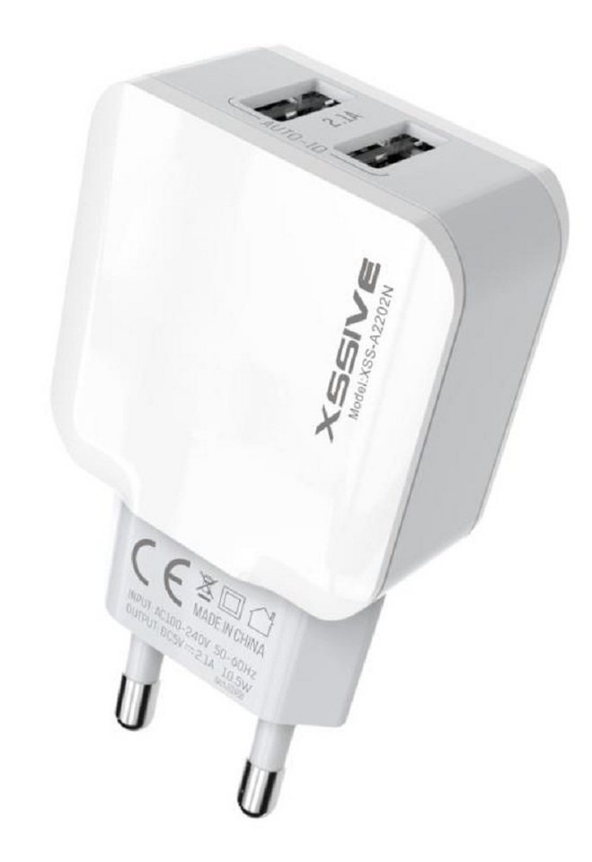 COFI 1453 2x USB 2.1A Schnell Wandladegerät Stecker mit 1m Typ-C Ladekabel weiß USB-Ladegerät von COFI 1453