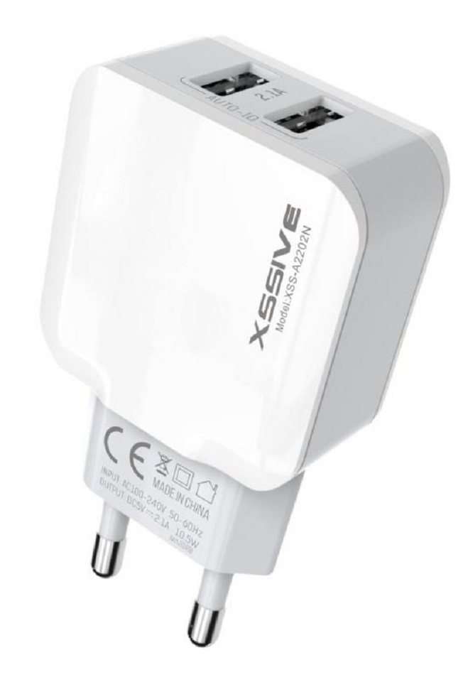 COFI 1453 2x USB 2.1A Schnell Wandladegerät mit 1m iPhone Ladekabel weiß USB-Ladegerät von COFI 1453