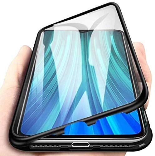 COFI 1453 360° Magnet Full Slim Metall Case Schutz Tasche Handyhülle Handyschale mit Schutzglas Vorderseite und Rückseite Schwarz kompatibel mit Samsung Galaxy A72 5G (A725F) von COFI 1453