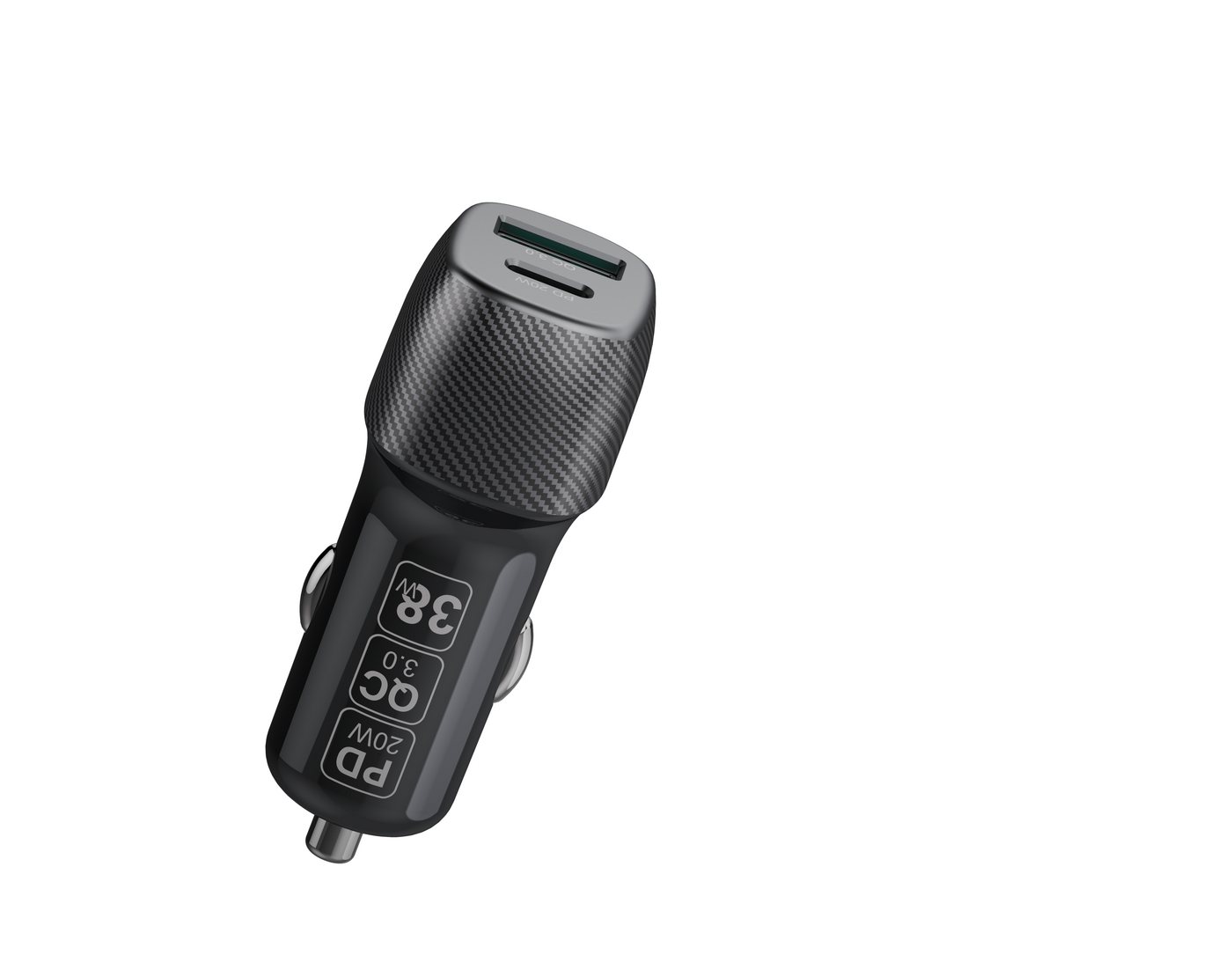 COFI 1453 38W Dual 1x USB 1x Typ-C Quick Auto Ladegerät Schnell-Adapter Smartphone-Ladegerät von COFI 1453