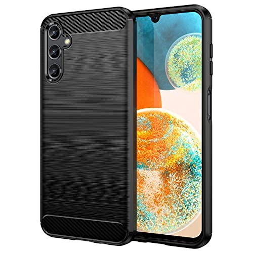 COFI 1453 Carbon Case Hülle kompatibel mit Samsung Galaxy A14 5G Flexible Silikon Carbon Hülle schwarz von COFI 1453