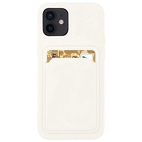 COFI 1453 Card Case Silikon Portemonnaie Handyhülle mit Kartenfach Cover Bumper kompatibel mit iPhone 14 Weiß von COFI 1453
