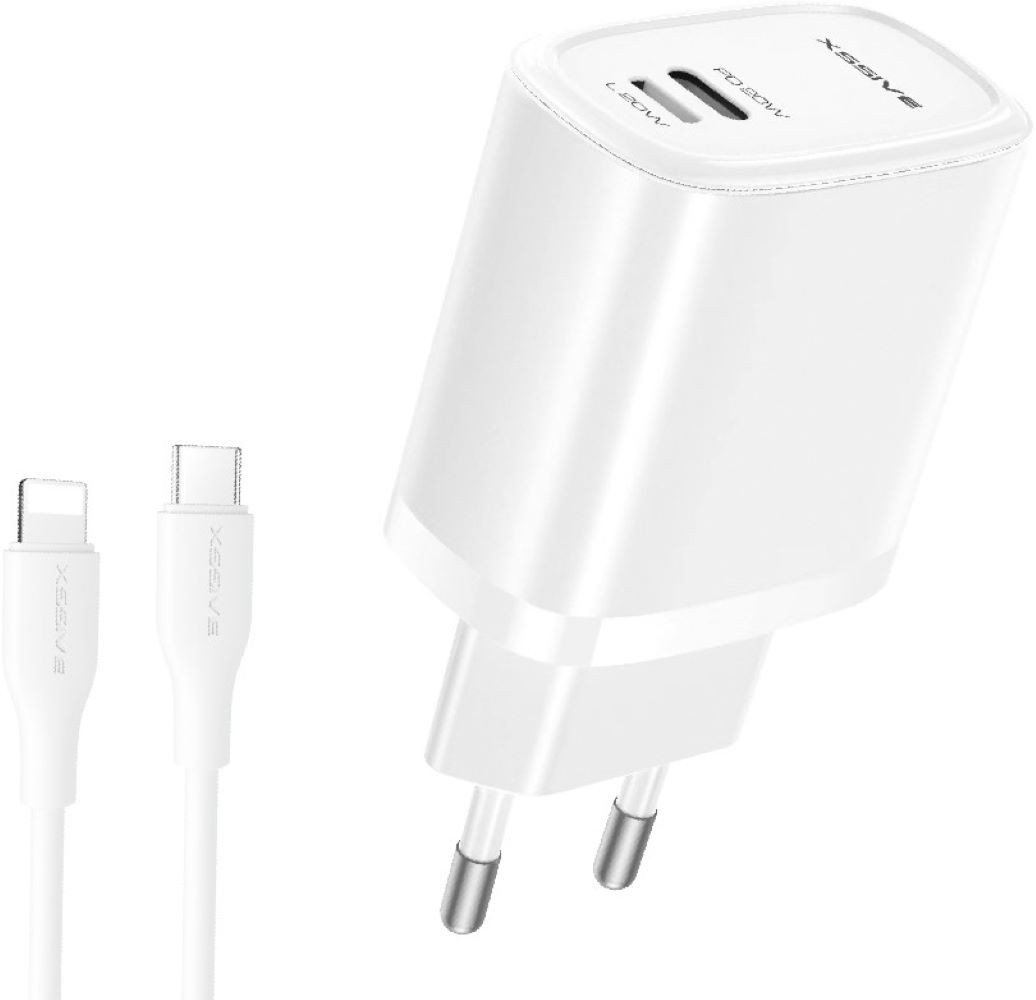 COFI 1453 Dual-Port USB-C + 8-Pin Schnellladegerät für Zuhause USB-Ladegerät von COFI 1453