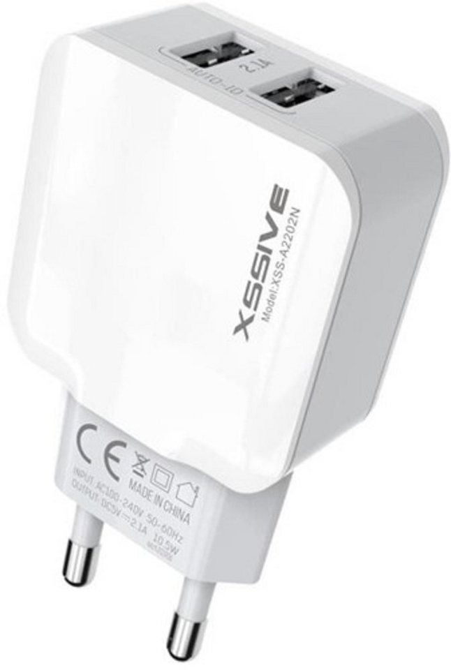 COFI 1453 Dual USB Input Travel Ladegerät 2.1A Max mit USB Kabel für Micro 1m Smartphone-Ladegerät von COFI 1453