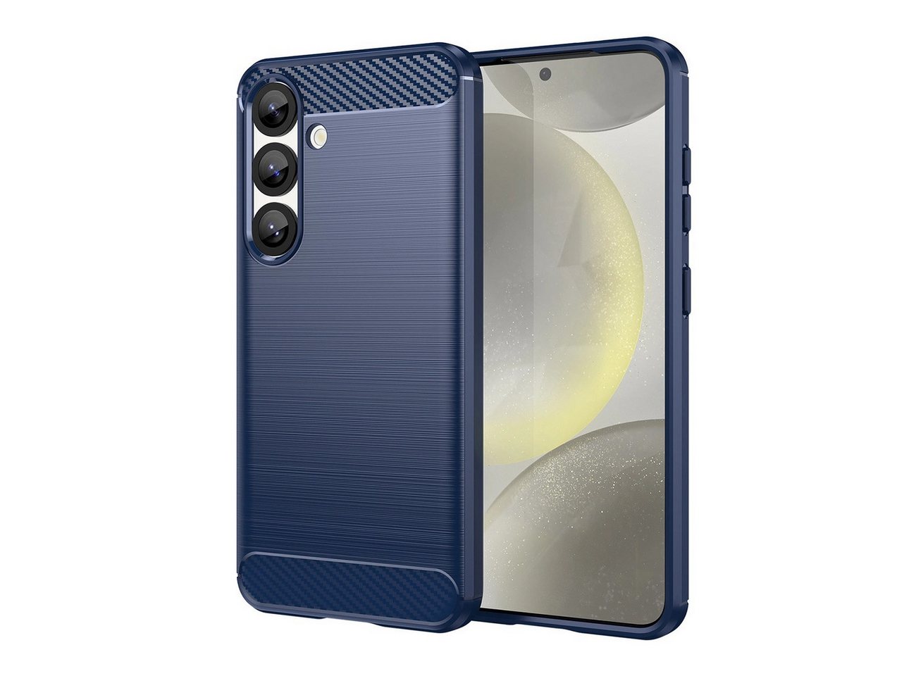 COFI 1453 Handyhülle Carbon Case Flexible Bumper für Samsung Galaxy S25 Edge Blau von COFI 1453