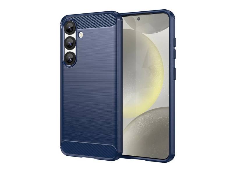 COFI 1453 Handyhülle Carbon Case Flexible Bumper für Samsung Galaxy S25 Edge Blau von COFI 1453