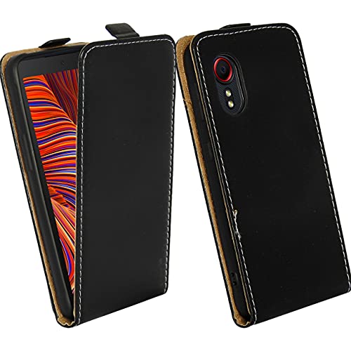 Handytasche Klapptasche Hülle Flip Style kompatibel mit Samsung Galaxy XCOVER 5 EE (Enterprise Edition) Schwarz von COFI 1453