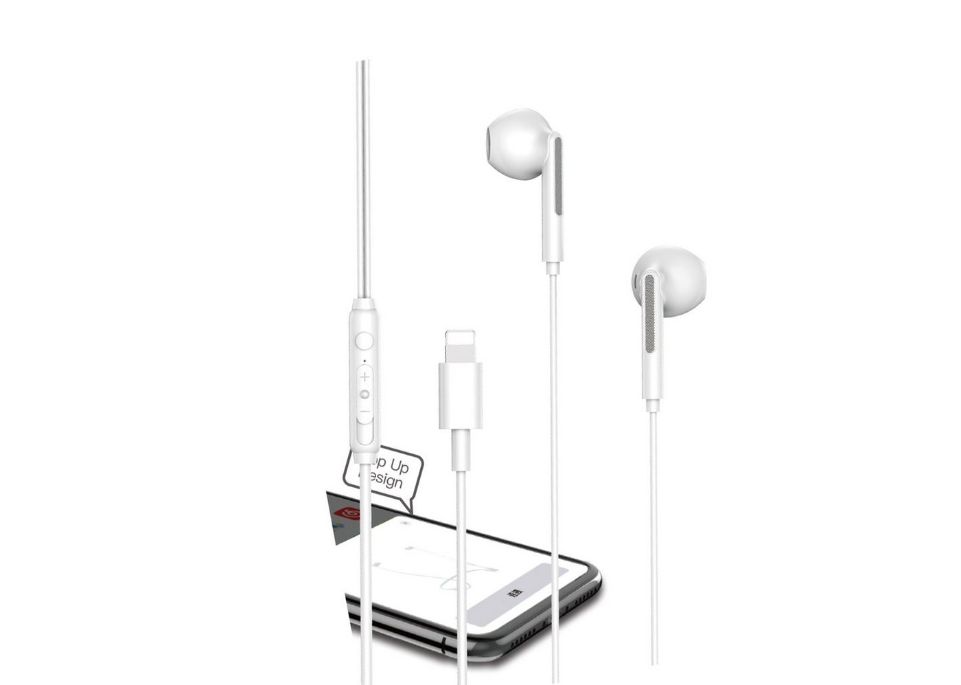 COFI 1453 In-Ear iPhone Kopfhörer Headset Ohrhörer und Mikrofon für iPhone weiß In-Ear-Kopfhörer von COFI 1453