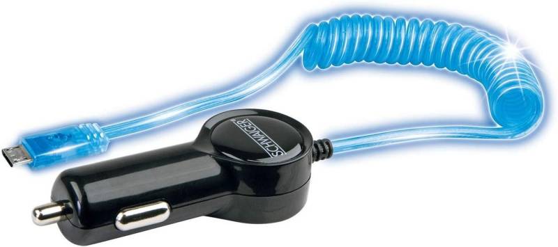 COFI 1453 KFZ Micro-ISB leuchtender Spiralkabel LKKM40R 533 transparent Smartphone-Ladegerät von COFI 1453