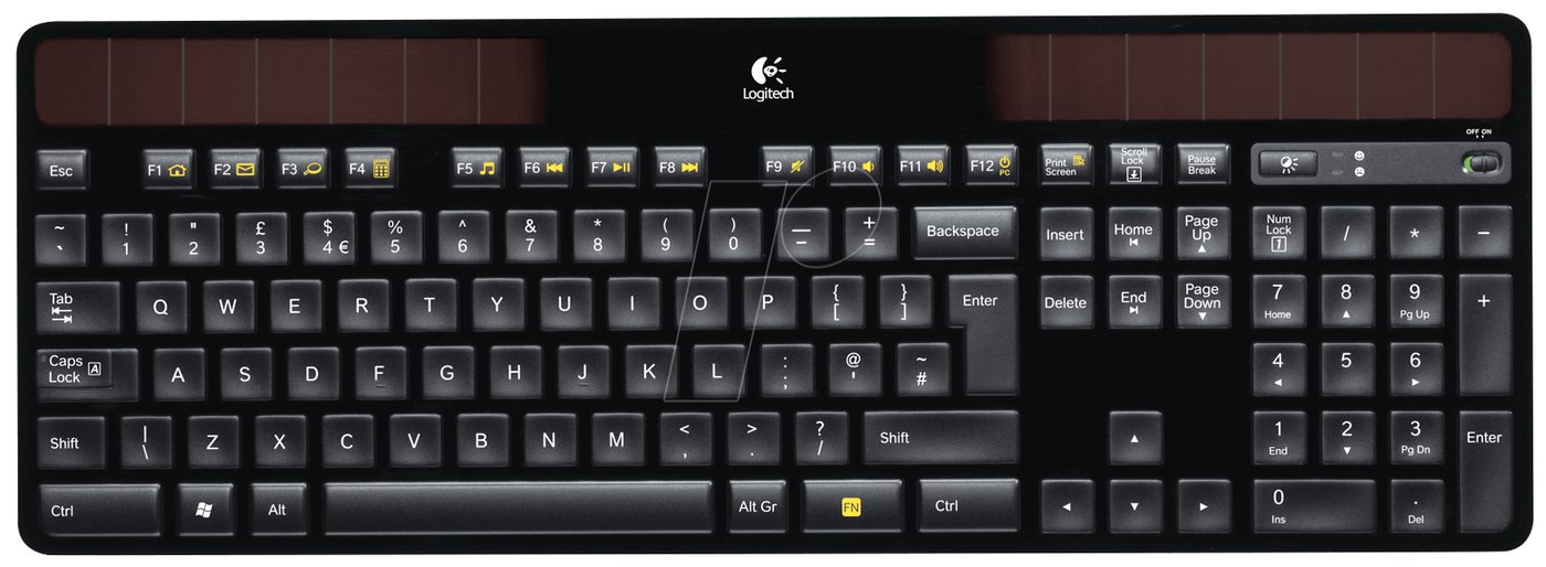 COFI 1453 Kabellose Tastatur, Solarbetrieben, 2.4 GHz Verbindung Wireless-Tastatur von COFI 1453