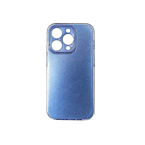Glitzer Hülle Glänzend Glitter Bumper Back Cover Silikon Schutzhülle kompatibel mit iPhone 14 Pro Blau von COFI 1453