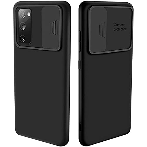 cofi1453® 360 Grad Schutz CamShield Silikon Cover Case Slim Handyhülle Schutzhülle mit Kameraschutz Kameraabdeckung kompatibel mit Samsung Galaxy S20 FE (G780F) Schwarz von COFI 1453