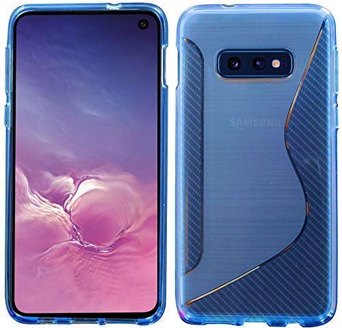cofi1453® S-Line Hülle Bumper kompatibel mit Samsung Galaxy S10e G970F Silikonhülle Stoßfest Handyhülle TPU Case Cover Blau von COFI 1453