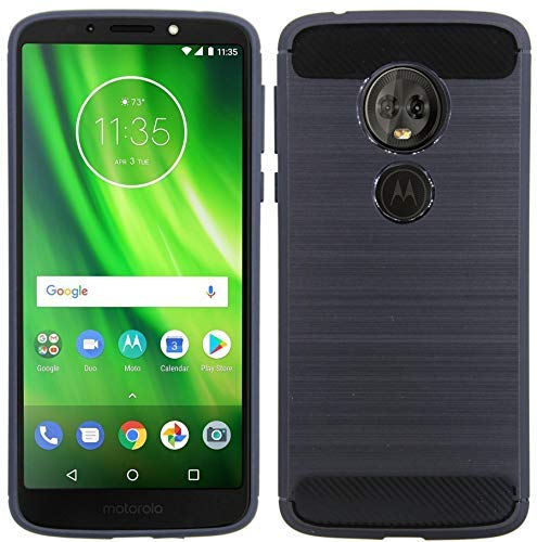cofi1453® Silikon Hülle Carbon kompatibel mit Motorola Moto G6 Play TPU Case Soft Handyhülle Cover Schutzhülle Schwarz von COFI 1453