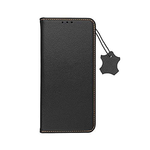 cofi1453® Smart Pro Echt Buchtasche Leder Tasche Lederbuch Hülle Cover Case Handy-Hülle Handytasche kompatibel mit iPhone 13 Pro Schwarz von COFI 1453