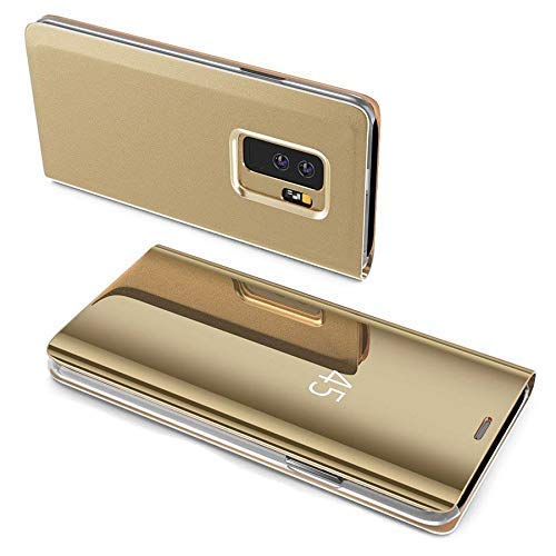cofi1453® Smart View Spiegel Mirror Smart Cover Schale Etui kompatibel mit iPhone XS MAX Schutzhülle Tasche Case Schutz Clear Gold von COFI 1453