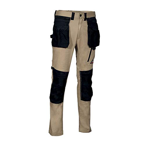 COFRA V568-0-00.Z56 KUDUS Multipocket Hose, Khaki/Schwarz, Größe 56 von COFRA