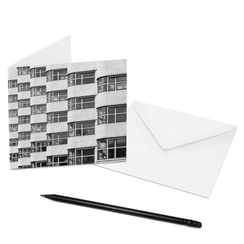 5er-Set Klappkarten Berlin - 14 x 14 cm - Motiv: Shell-Haus - mit Briefumschlag von COGNOSCO
