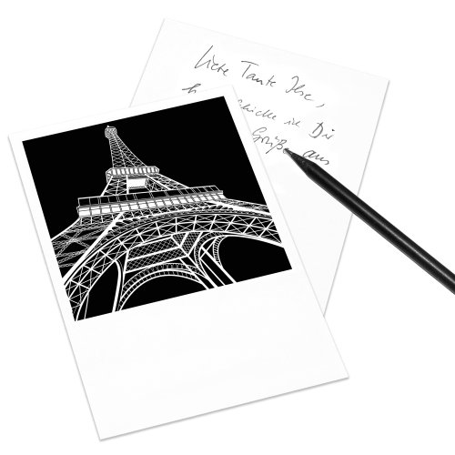 5er-Set Postkarte DIN A6 Stadtgrafiken im Retro-Stil - Motiv: Paris, Eiffelturm von COGNOSCO