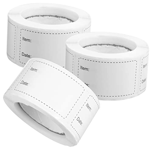 COHEALI Lebensmitteletiketten Aufkleber Gefrierschrank Klebstoff 3 Rollen Büro Lebensmittelbehälter Identifikation Aufkleber - Dauerhaftes Schreiben von COHEALI