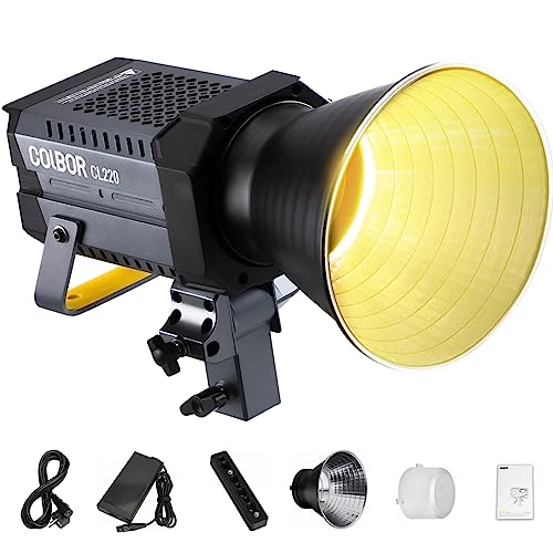 COLBOR CL220 COB LED Video Light 220W 2700-6500K CRI96+ App Control Bowens Mount Supporting Noise-Less Light Weight von COLBOR