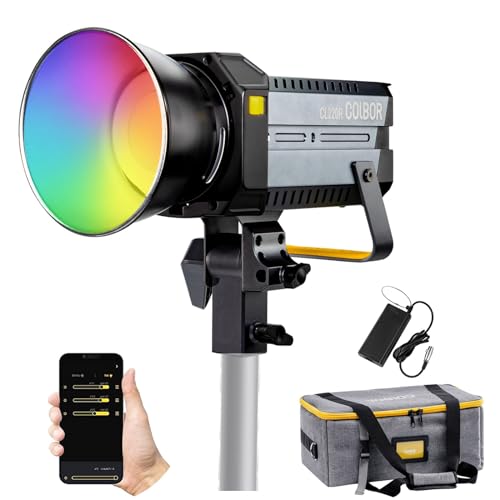Colbor Cl220R 220W RGB Led-Videolicht, 2700K-6500K Cob Light Mit Bowens Mounts Für Die Filmfotografie, Unterstützt Das Matrix-Steuerungssystem Integriert 13 Lichteffekte von COLBOR