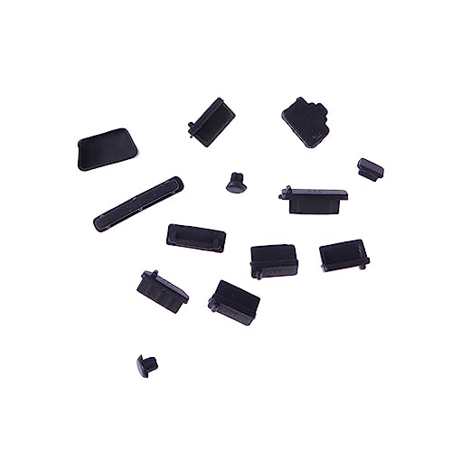 COLLBATH 13Stücke Teiliges Silikon USB Staubschutzset für Staubdichte Abdeckung für Ladegerät Ports Effektiver Schutz vor Feuchtigkeit Schwarz Rohs von COLLBATH