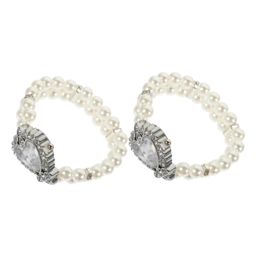 COLLBATH 2 Stück Armbanduhr Kettenuhren für Damen Strass Uhr Diamanten-Uhrenarmband herzförmige Uhr Vintage-Uhren Vintage Uhr Damen Uhren für Damen Vintage Perlenuhr antike Uhr Plastik Weiß COLLBATH 2 Stück Armbanduhr Kettenuhren für Damen Strass Uhr Diamanten-Uhrenarmband herzförmige Uhr Vintage-Uhren Vintage Uhr Damen Uhren für Damen Vintage Perlenuhr antike Uhr Plastik Weiß von COLLBATH
