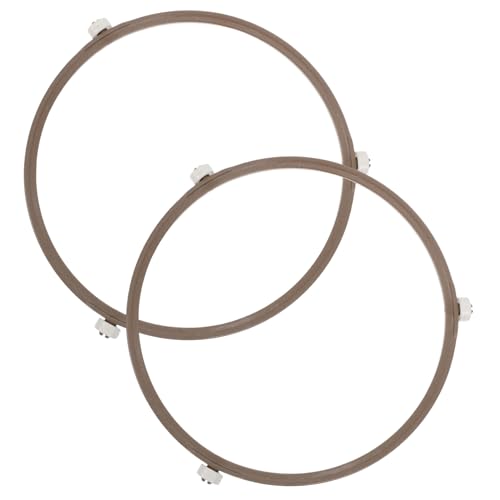COLLBATH 2St Plattenspielerhalterung Tabletts für Mikrowellenherde rundes Tablett runde Tabletts microwellenregal microwellen regal Ofen rotierender Rollring Mikrowellenzubehör Plastik Weiß von COLLBATH