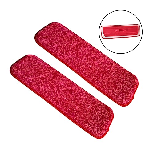 COLLBATH 2Stücke Mikrofaser Wischmopp Ersatzbezüge Waschbare Mop Pads Für Bodenarten Für Reinigung Von Fliesen Vinyl Und Effektive Schmutzaufnahme Rot von COLLBATH