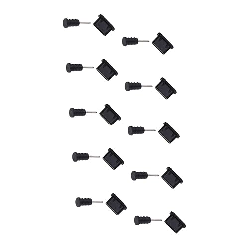 COLLBATH 30 Stück Schnittstelle Staubstecker Schutz Tragbar USB-c-Abdeckung Anschlussstecker Beschützer Laptop USB-c-Port-Abdeckung Telefonzubehör Stopper Typ-c-stecker Kieselgel Black von COLLBATH