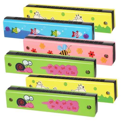 COLLBATH 6 Stück Harmonisches Mundharmonika für Anfänger Mundharmonika für Spielzeugmundonika Mundharmonika-Instrument Musikalische Gastgeschenke hölzern von COLLBATH