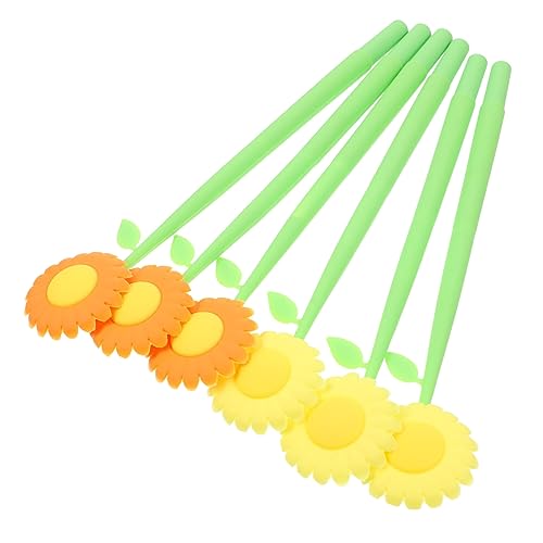 COLLBATH 6 Stück Silikon Gelstifte Niedliche Kalligraphie Schreibbüro Kreative Sonnenblumenstifte Zeichenstifte Neutrale Stifte Stifte Mit Feiner Spitze Studenten Teststifte von COLLBATH