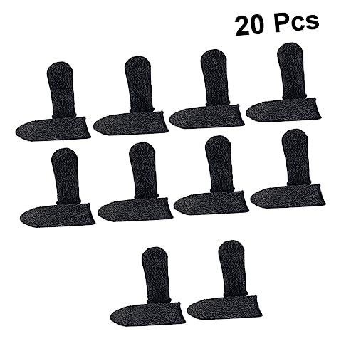 COLLBATH Game-Fingerschutz 20er-Pack atmungsaktive Touchscreen-Abdeckungen schweiß- und ölabweisend rutschfeste Gaming-Daumenmanschetten schwarzer Rand bequeme Passform von COLLBATH