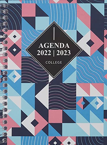 Schülerkalender 2022-2023 - Modelldreiecke - Größe DIN A6-15x11,5 cm - College - Seite für Tag - Hardcover und Spiralbindung - lustiges Kindermotiv von COLLEGE