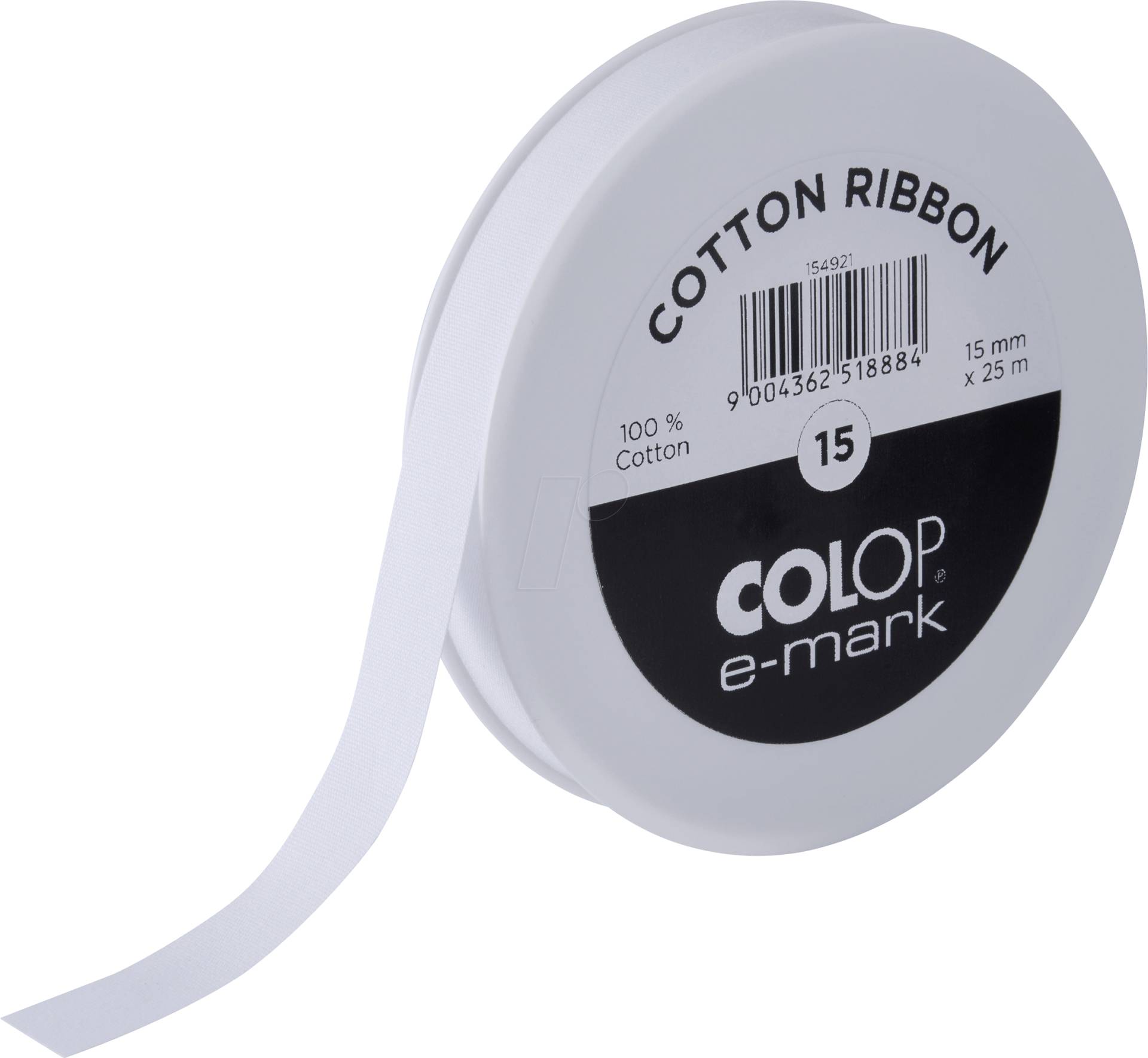 COLOP 154921 - e-mark® Baumwollband, 15 mm x 25 m von COLOP
