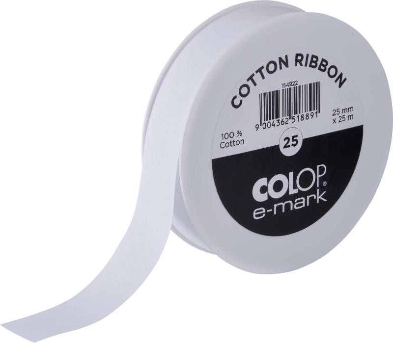 COLOP 154922 - e-mark® Baumwollband, 25 mm x 25 m von COLOP