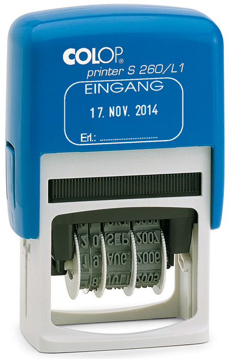 COLOP Datumstempel Printer S260/L1 , EINGANG, , blau von COLOP