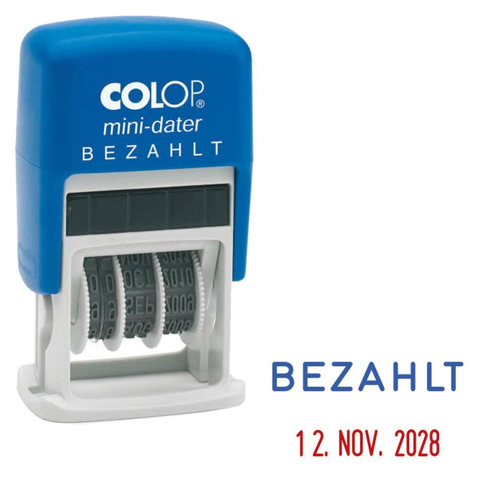 COLOP Datumstempel mit Text S160/L "BEZAHLT" von COLOP