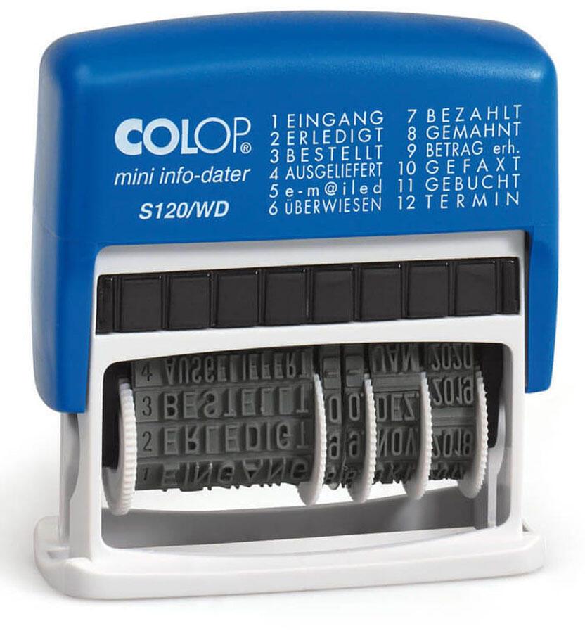 COLOP Datumstempel mit Text Colop Stempel S120/WD blau von COLOP