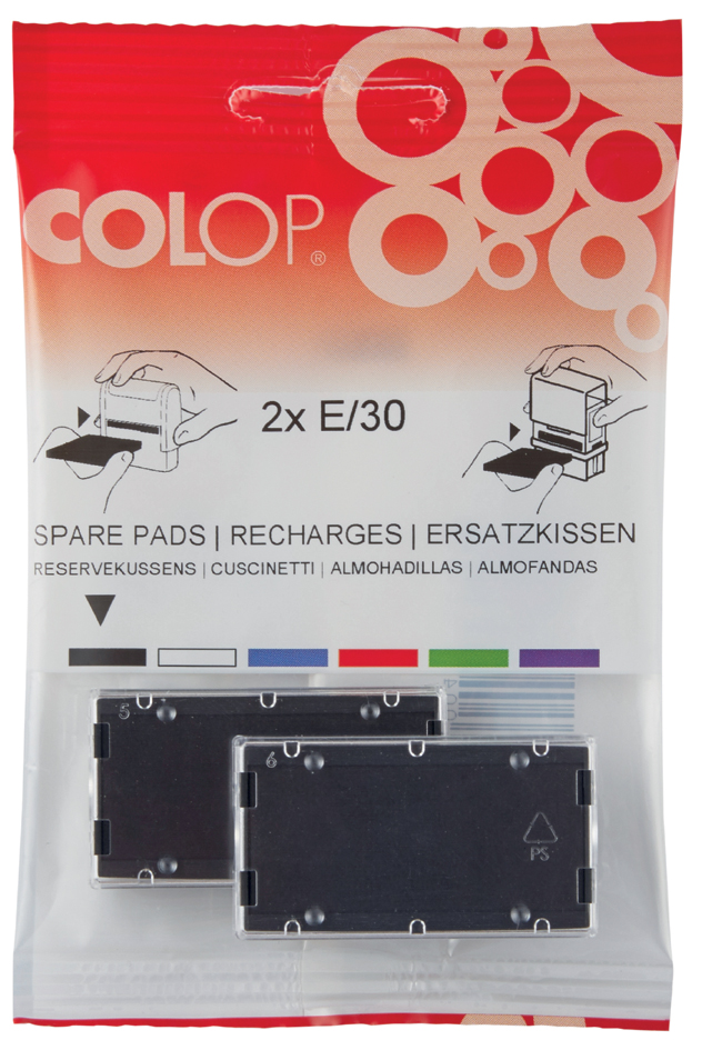 COLOP Ersatzstempelkissen E/10/2, blau/rot, Doppelpack von COLOP