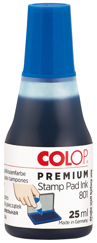 COLOP Stempelfarbe , 801, , für Stempelkissen, 25 ml, blau von COLOP
