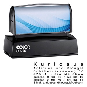 COLOP Textstempel, individualisierbar EOS 50 selbstfärbend blau, schwarz, rot ohne Logo von COLOP