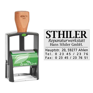 COLOP Textstempel, individualisierbar Green Line 2300 selbstfärbend schwarz ohne Logo von COLOP