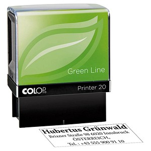 COLOP Textstempel, individualisierbar Printer 20 Green Line selbstfärbend schwarz ohne Logo von COLOP