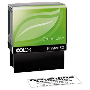 COLOP Textstempel, individualisierbar Printer 30 Green Line selbstfärbend schwarz ohne Logo von COLOP