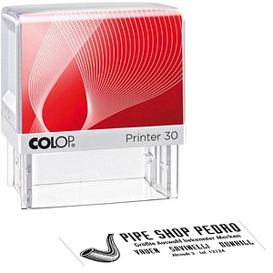 COLOP Textstempel, individualisierbar Printer 30 selbstfärbend schwarz mit Logo von COLOP